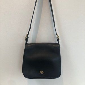 Coach Stewardess Bag, Black Leather, Style 9525